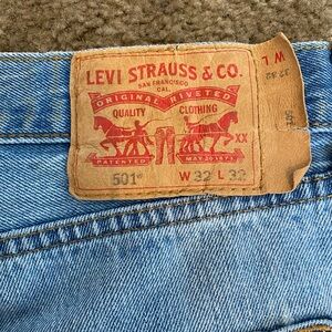 Mens Stonewash Buttonfly 501 Levi Jeans
